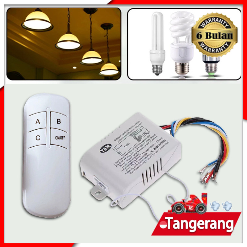 Saklar Remote 3 Channel 220v / Saklar Lampu Wireless Dengan Remote Control