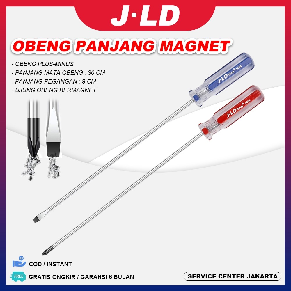 NUBUSHOP JLD obeng panjang magnet 12inch-30cm Obeng Plus- Minus screwdriver long