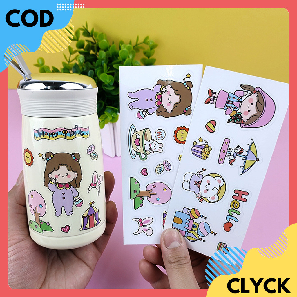 

CLYCK Stiker lucu Anak Aeshtetic Korea Sticker Botol Minum HP Buku Tumblr Botol Anti Air STC03