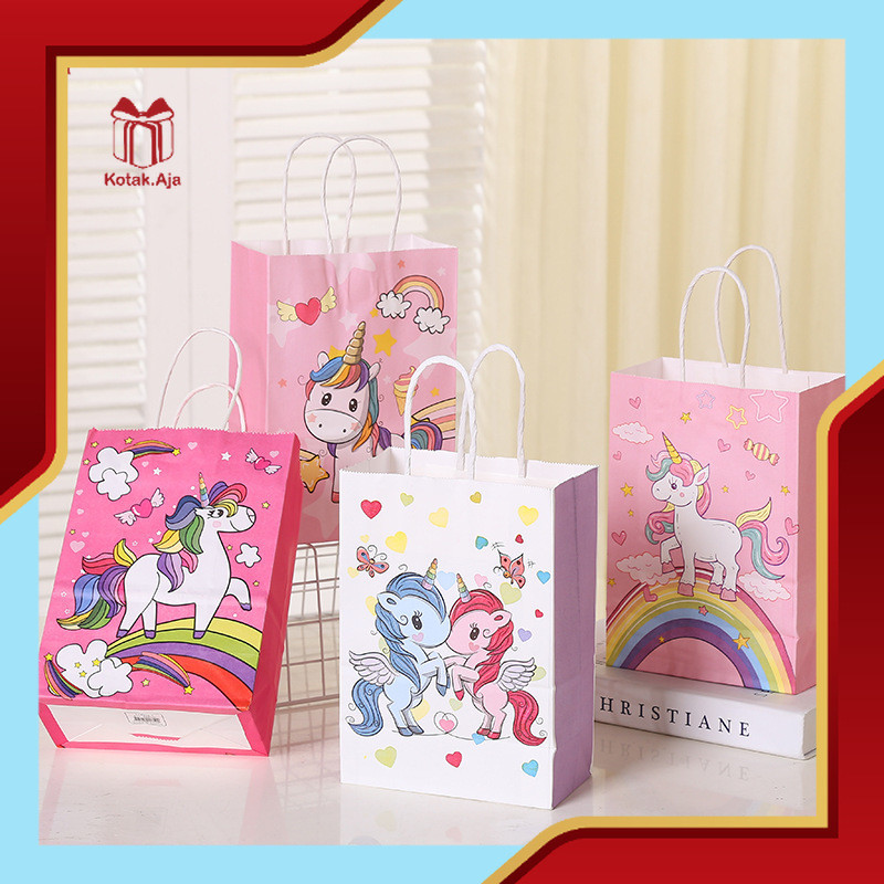 

Papar Bag Kraft Unicorn / Paper Bag Motif / Goodie Bag Unicorn / Tas Bingkisan Ultah Anak I AK01D1-AK04D1