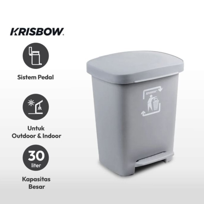 KRISBOW - Tempat Sampah Injak 30 Liter Pedal Bin Indoor