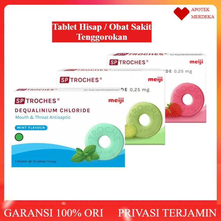 SP Troches Meiji 12 Tablet Hisap / Obat Sakit Tenggorokan / Obat Radang Tenggorokan | Troces