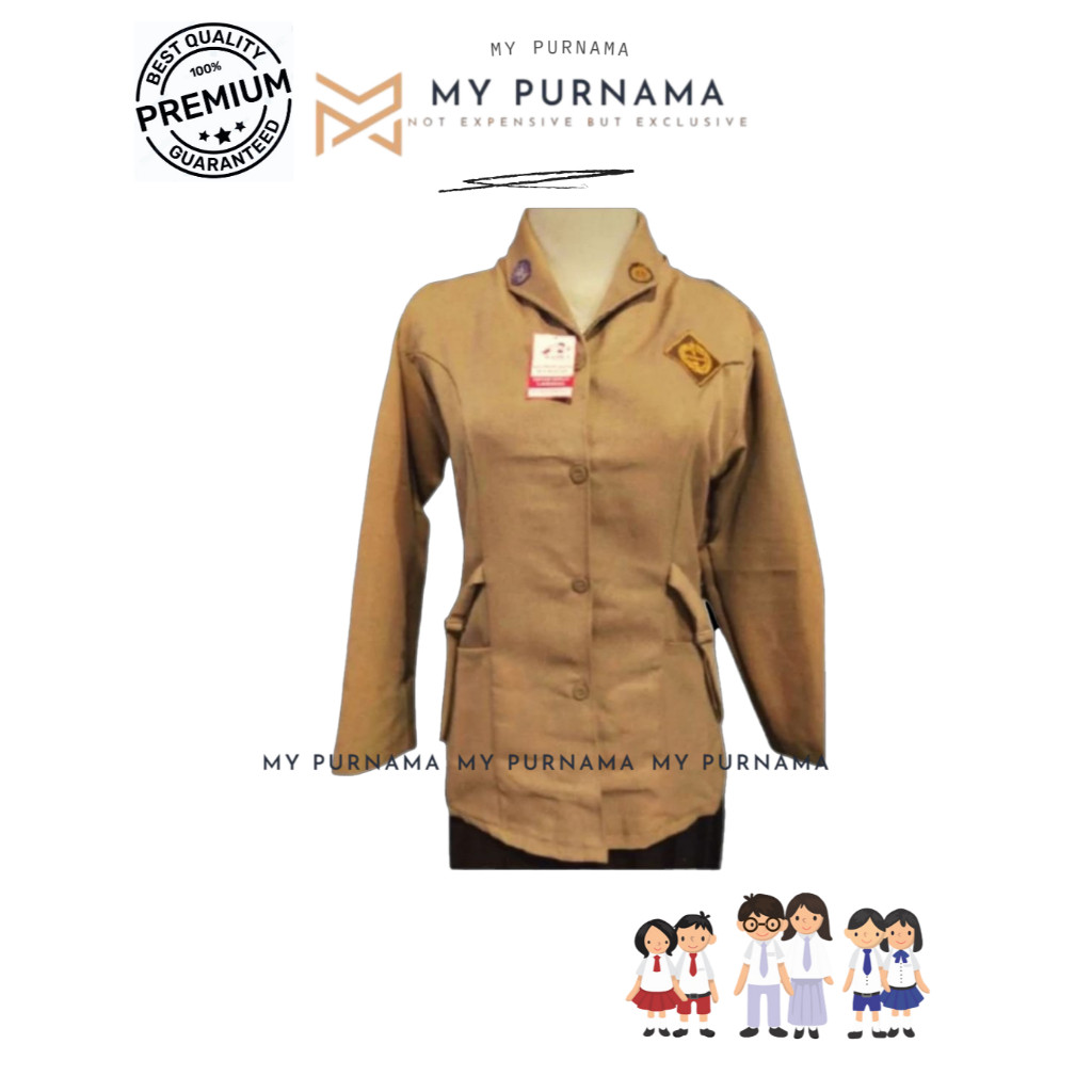 

Seragam Sekolah - Kemeja Pembina Tali dan Tanpa Tali Coklat Kuning - My Purnama