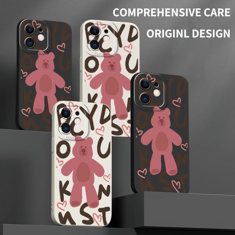 Case For Infinix Hot 10 Play Hot 10 Hot 10S Hot 9 Play Smart 5 Smart 6 TPU Pro Camera Cartoon Bear C
