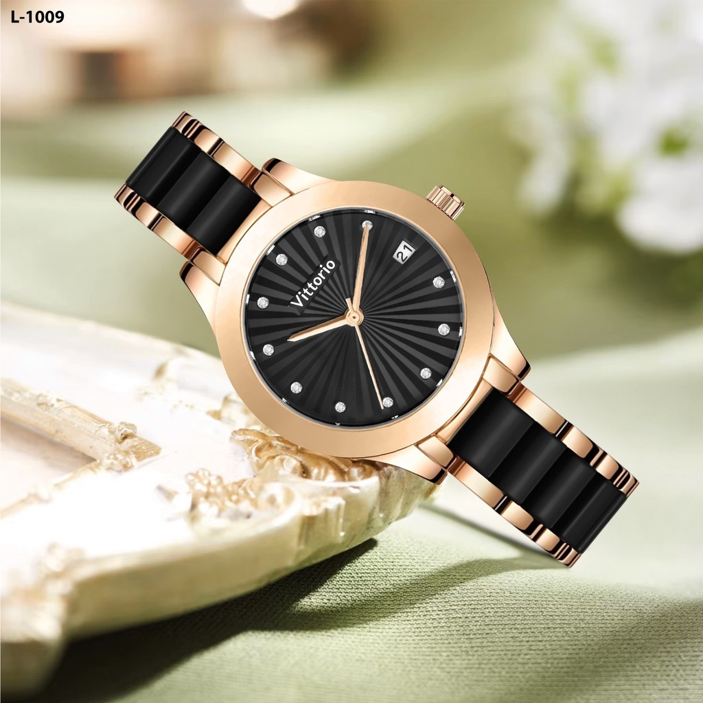 Jam Tangan  Jam Tangan Wanita Vittorio 1009 Rantai Tanggal
