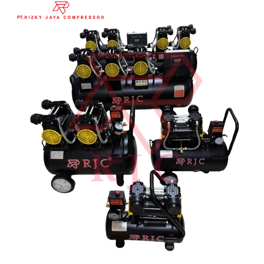 Kompresor Oilless 1hp 2hp 3hp 4hp RJC Silent Compressor listrik 10 24 50 90 120 Liter RJC