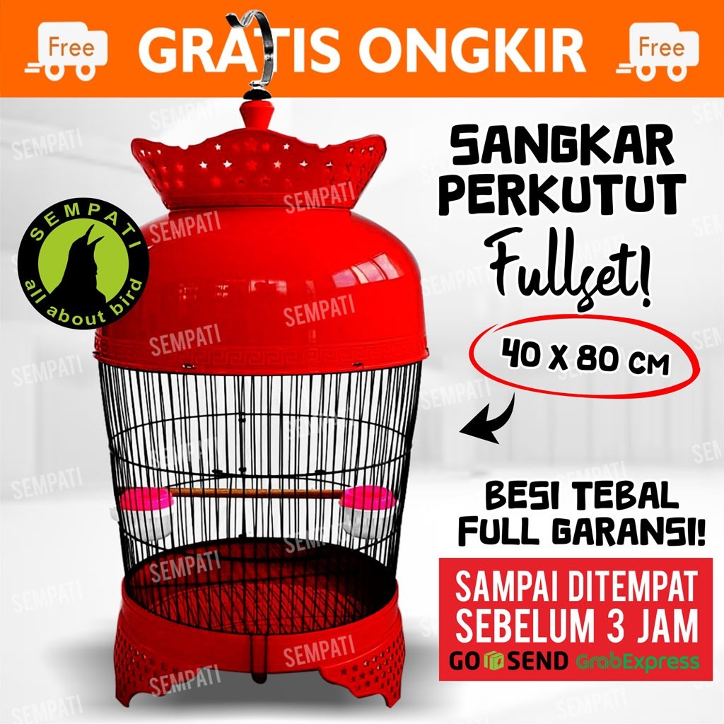 SEMPATI Sangkar Kandang Burung Perkutut Lokal Bahan Plastik Full Warna Fullset Mahkota Tebok Bintang