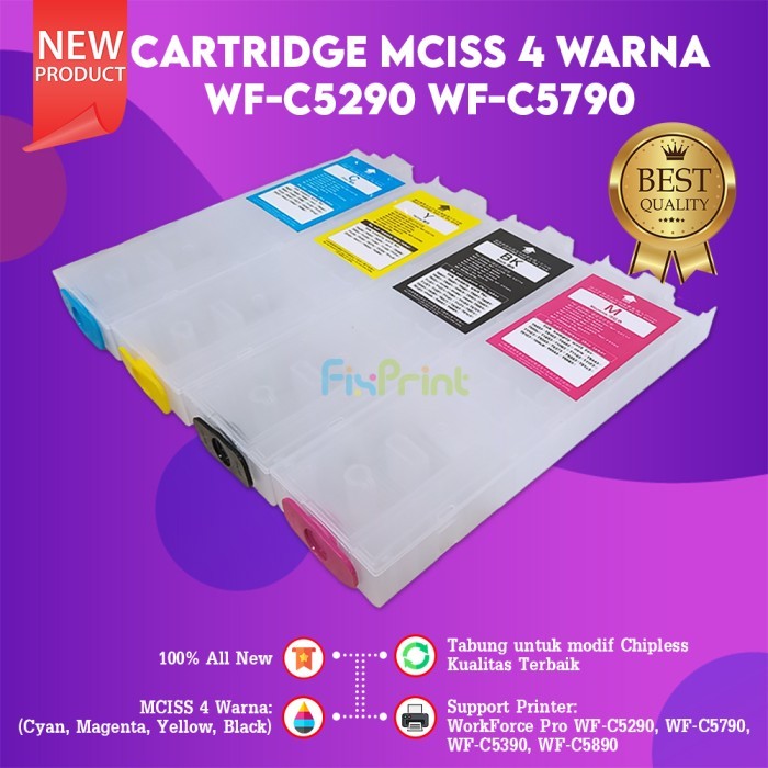 Tabung Tinta EPSON WF-C5790 WF-C5290 T9451 - T9454 CISS Tanpa Chip - CISS Only