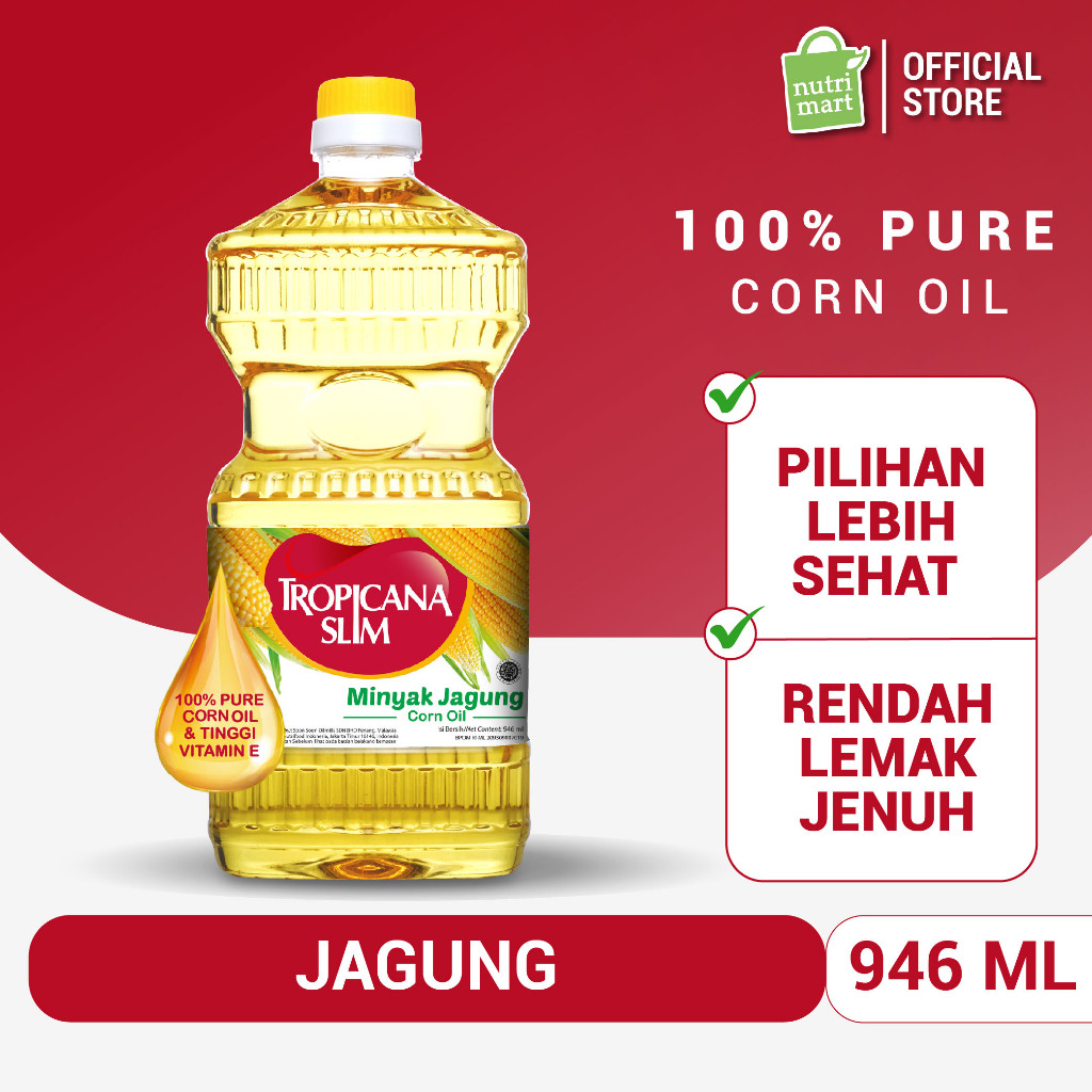 

Tropicana Slim Minyak Jagung 946ml - 100% Pure Corn Oil