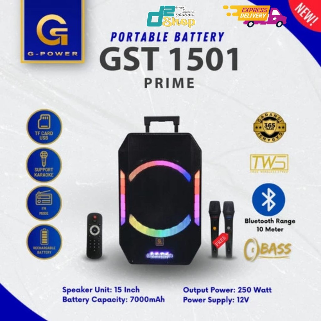 G-POWER PORTABLE BATTERY SPEAKER GST-1501 PRIME