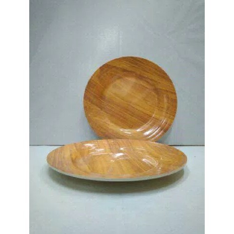 Piring motif kayu / dish plate Melamine Ceper / melamin Onyx CFA10