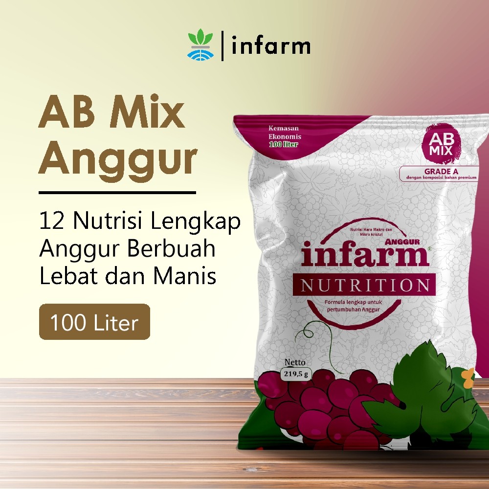 INFARM - Nutrisi AB Mix Anggur 100 Liter Pupuk Konvensional Tanah dan Hidroponik Tanaman Anggur