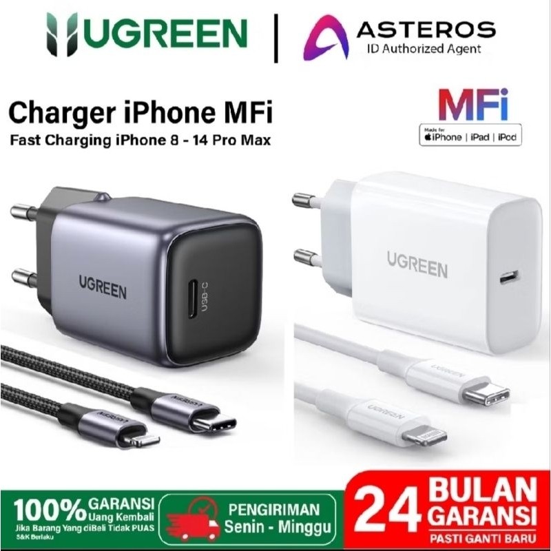 Ugreen Charger iPhone 20 Watt for iPhone 11 13 12 14 - Fast Charger Ugreen iPhone Lightning Original