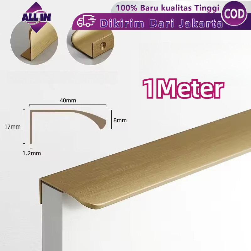 1Meter Handle Lemari Panjang Tarikan Lemari Dapur Handle Furniture Tarikan Pintu Lemari Minimalis