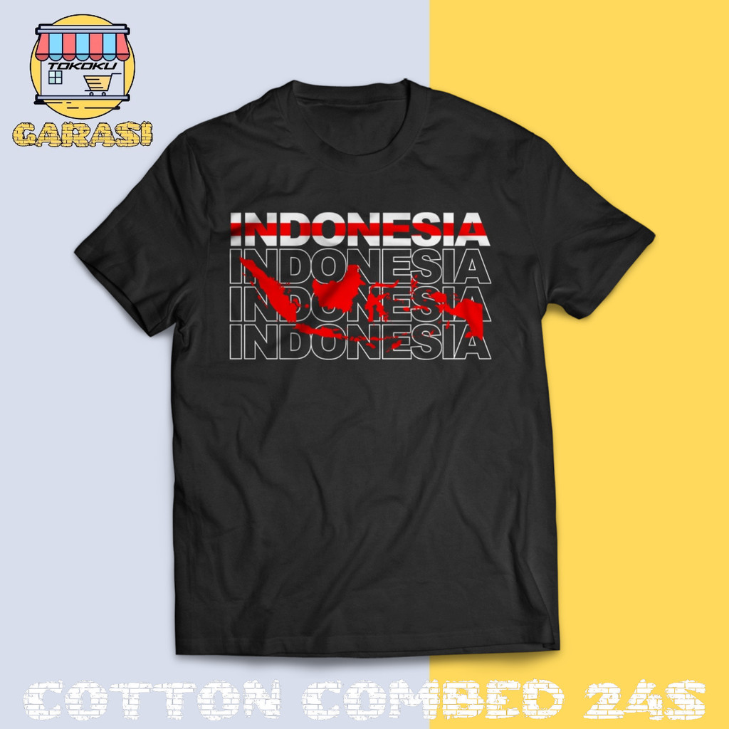 garasi tokoku t shirt kaos baju distro unisex pria dan wanita indonesia peta indonesia