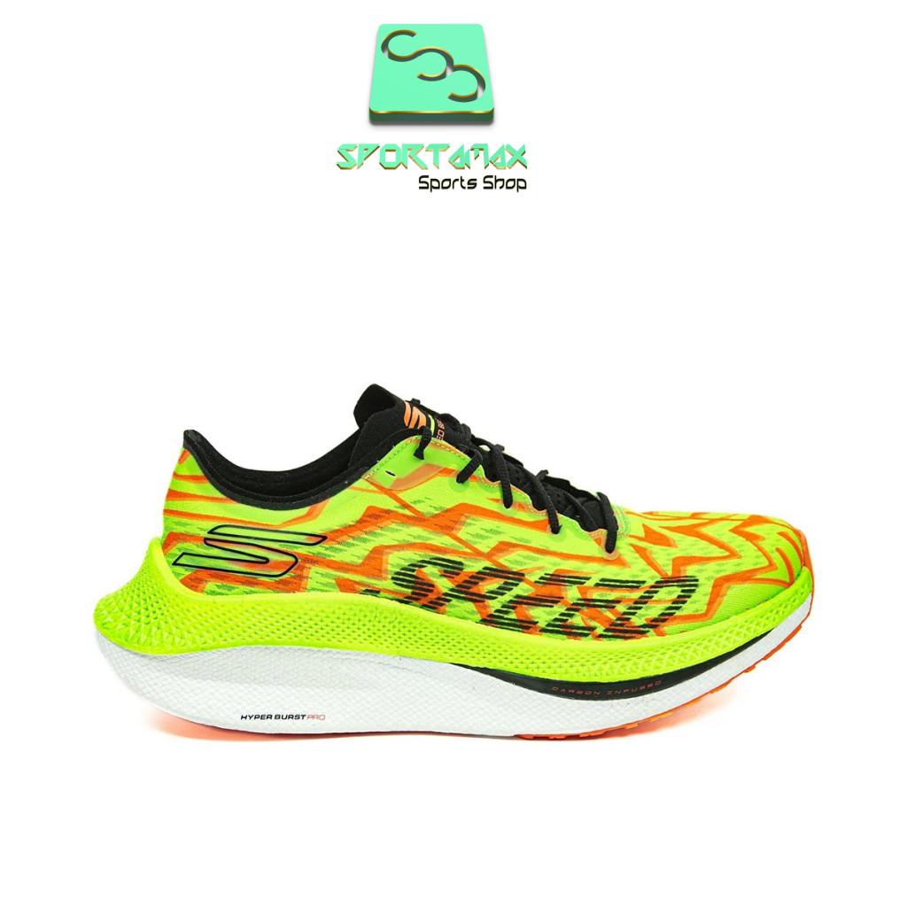 SEPATU ORIGINAL DISCOUNT MURAH RUNNING LARI SKECHERS GO RUN SPEED BEAST 246062/GROR GREEN/ORANGE