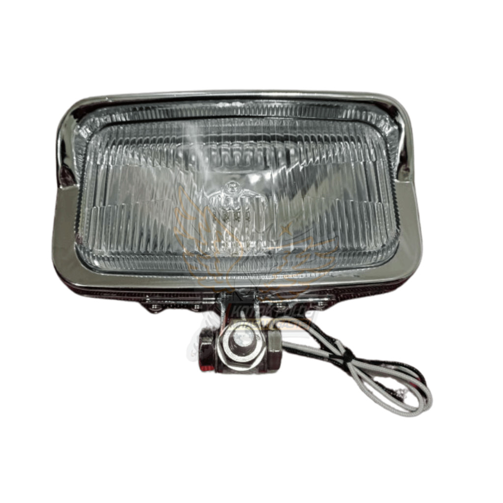 Lampu Depan Chopper Headlight Kotak Square Bobber Flattracker Scrambler