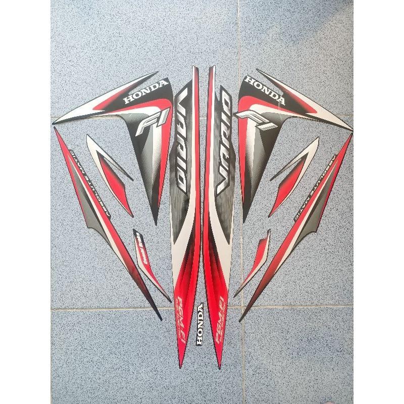 Stiker Striping Motor Honda Vario Agnes LED FI 110 2014 Hitam Full Body Standar berkualitas