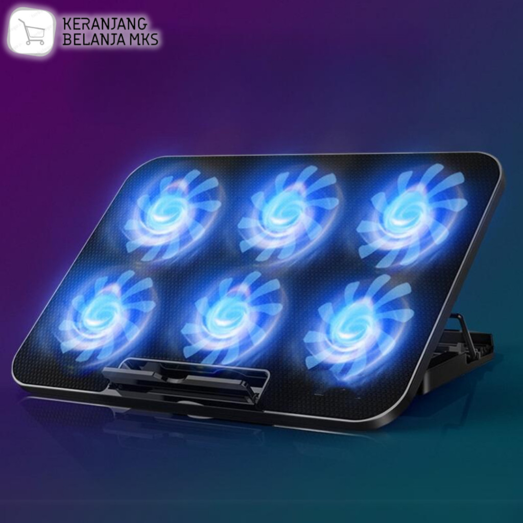 Cooling Pad Laptop Gaming Kipas Pendingin Laptop Portable 6 Kipas