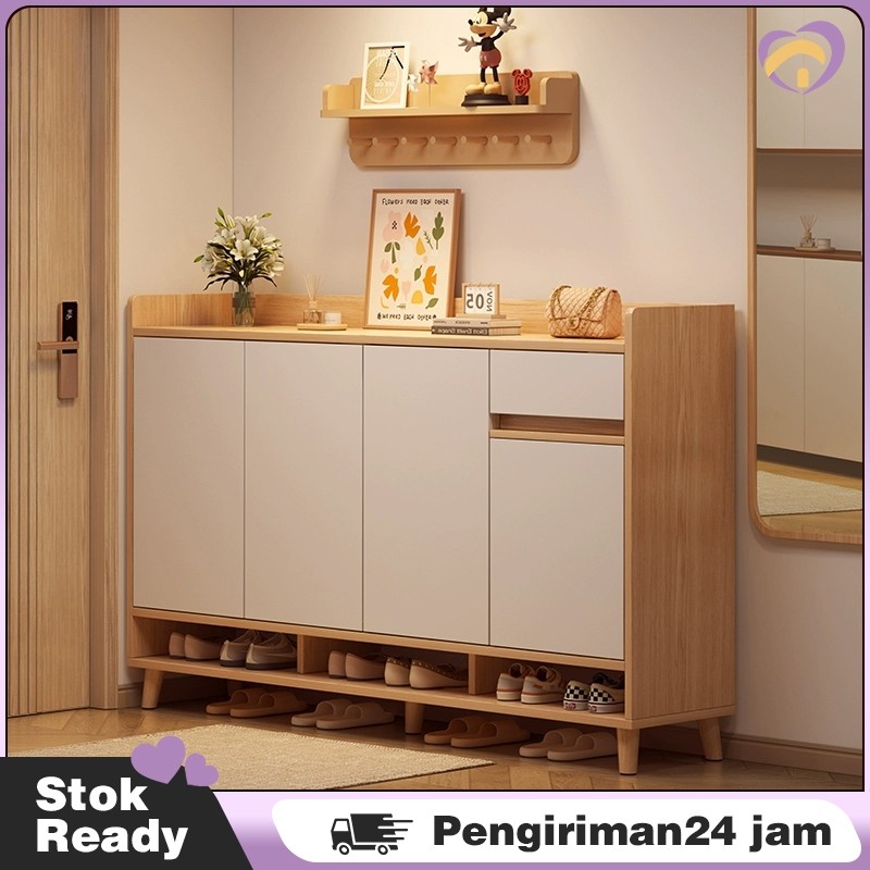 Lemari Sepatu Tertutup /Rak Sepatu Tertutup/Lemari Sepatu Minimalis/Rak Sepatu Kayu/ Lemari Serbagun