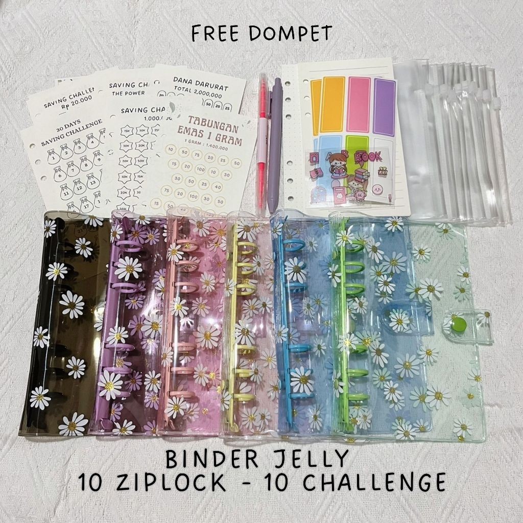 

Paket Nabung 10 Ziplock Binder Jelly Set Binder Keuangan