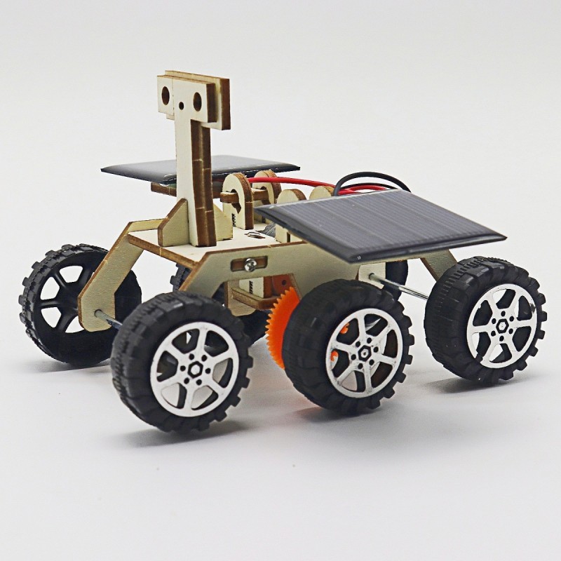 Puzzle Kayu Mobil Mobil Kayu Mainan Solar Panel Mainan Bajak Bulan Mainan Mobil Rakitan DIY Edukasi