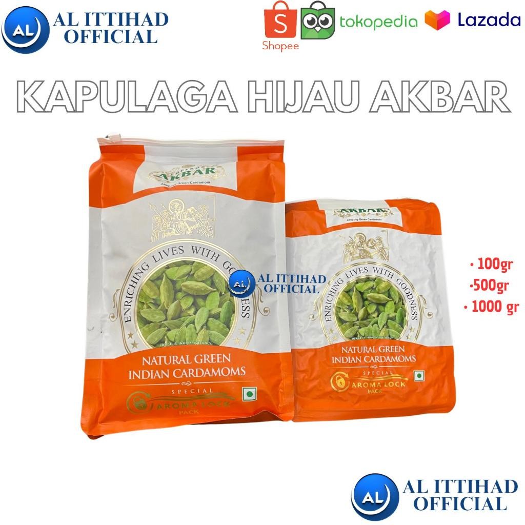 

100 GR- KAPULAGA AKBAR HIJAU CARDAMOMS ASLI INDIA, BUMBU REMPAH REMPAH KEMASAN POUCH REPACK