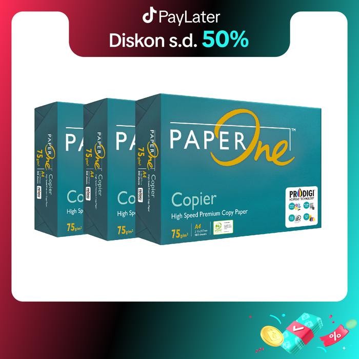 

PaperOne Kertas A4 75gr Copier 3 Rim (1500 lembar) Kertas HVS