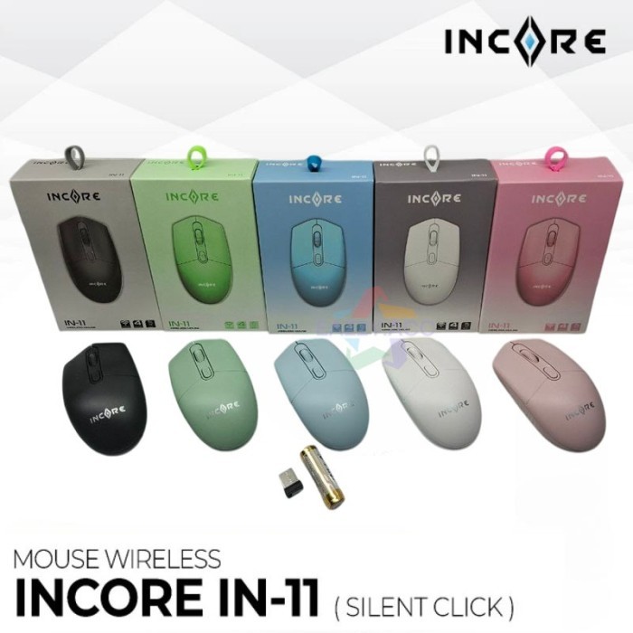 Mouse Wireless Silent Incore IN-11 2.4G Wireless
