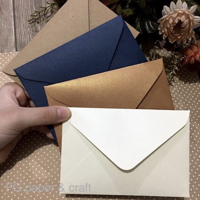 Amplop dan Kartu Ucapan Polos 5pcs 8x12cm  - RUSTIC set