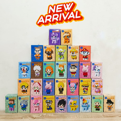 Mainan Mini Bricks Anime Nano Block One Piece Mainan Balok Susun Naruto Dragon Ball Brick Murah