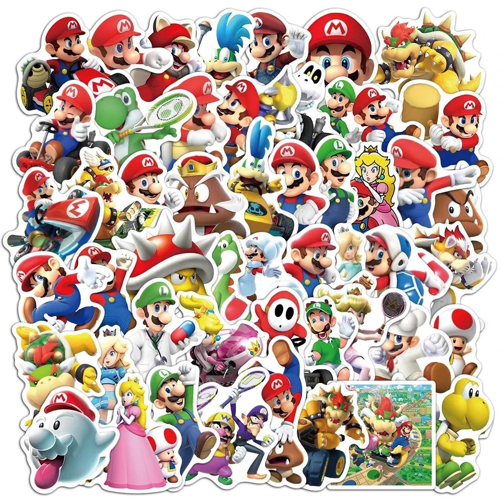 

Cartoon Super Mario Game Stickers for DIY Laptop Notebook Skateboard Fridge Phone Kawaii Waterproof Decal Sticker Kids Toys