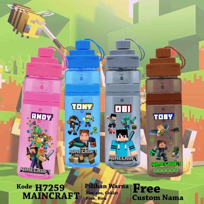 

[Best Seller] MISO BOTOL MINUM/FREE CUSTOM/HAMPERS/SOUVENIR/700ML MAINCRAFT - Pink