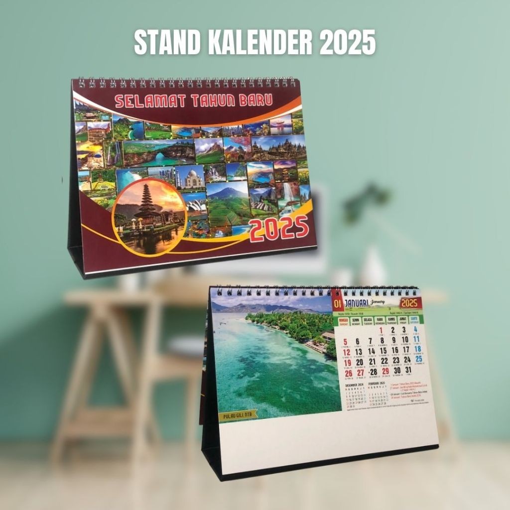 

Kalender Meja Tahun 2025 #601-617 Calender Meja Landscape 7 Lembar SHABQ