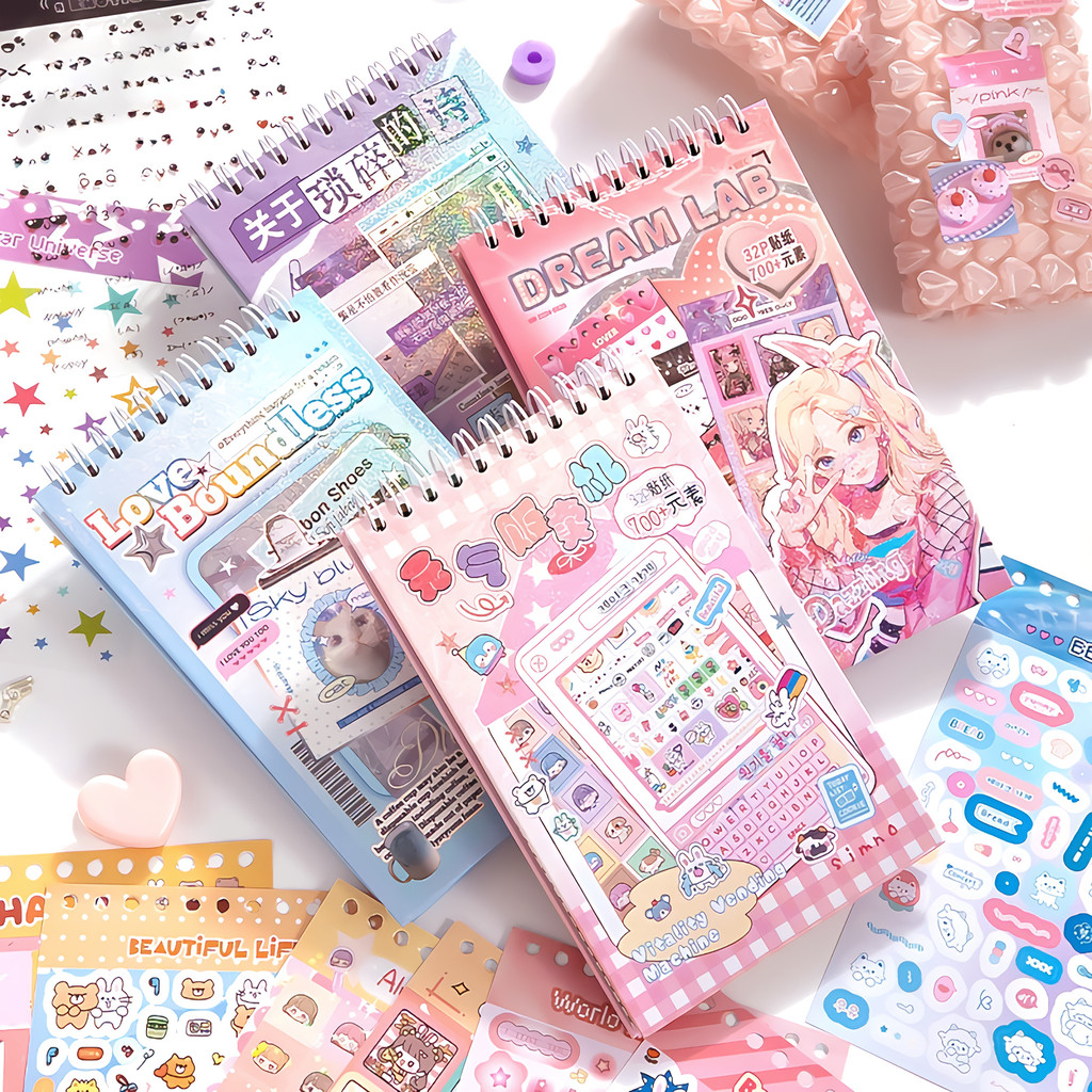 

32-Page Element Sticker Book- Ultimate Korean Cute Sticker Collection for KPOP Toploader Deco, Planner Decor, Journaling & More