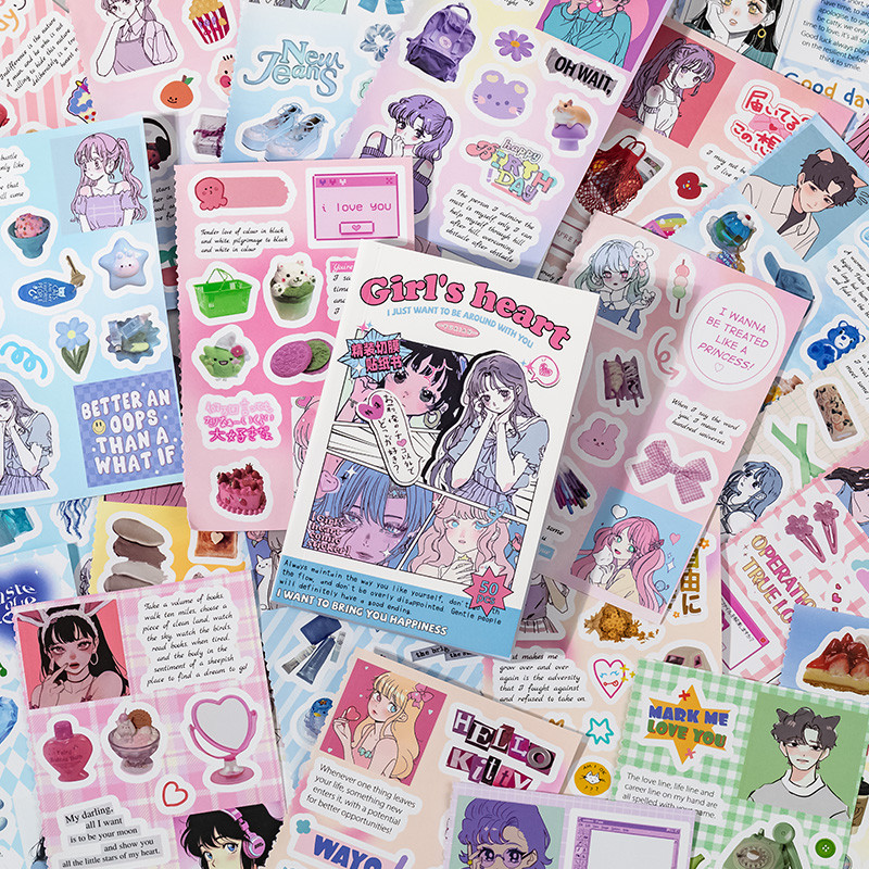 

Mr. Paper 2Style 50Pcs/bag colorful joy chapter series cut film sticker book DIY handbook calendar scrapbook photo frame
