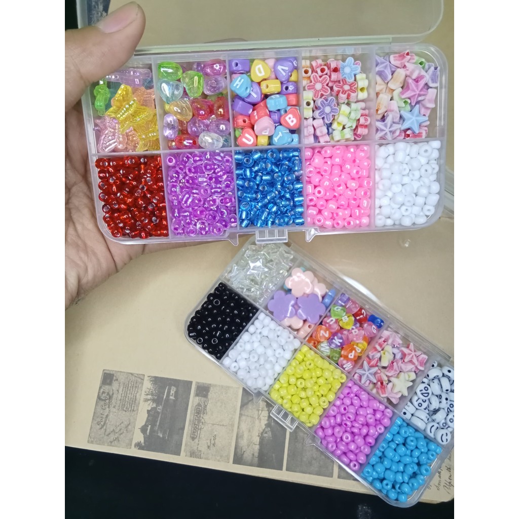 Manik Manik Pasir 1 BOX - Manik Manik 1 Set Lengkap Manik Pasir Dan Manik Topping Aksesoris DIY