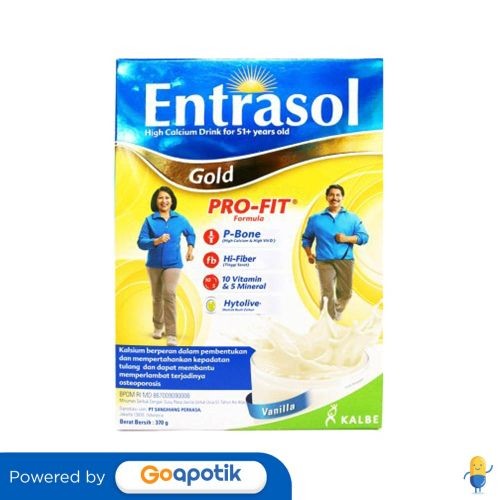 

Entrasol Gold Rasa Vanila Box 370 Gram