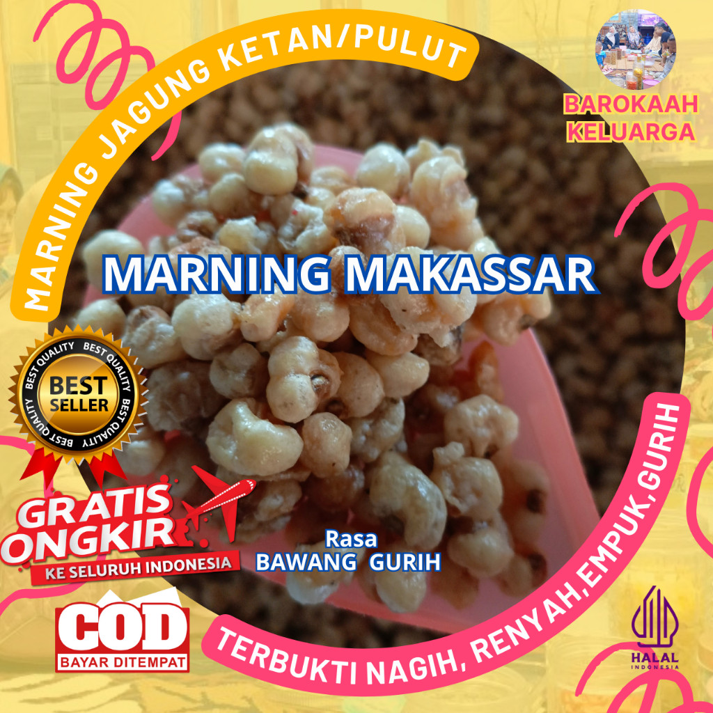 

MAKARONI MARNING JAGUNG SUPER EMPUK/ MARNING JAGUNG KETAN/ MARNING JAGUNG SULTAN (250gr) GURIH BAWANG HARGA SPESIAL