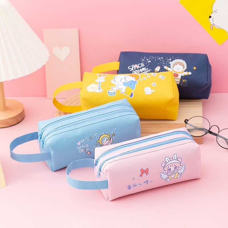 

Tempat pensil resleting ganda/tempat pensil besar/tempat pensil resleting ganda warna/tempat pensil serbaguna resleting ganda