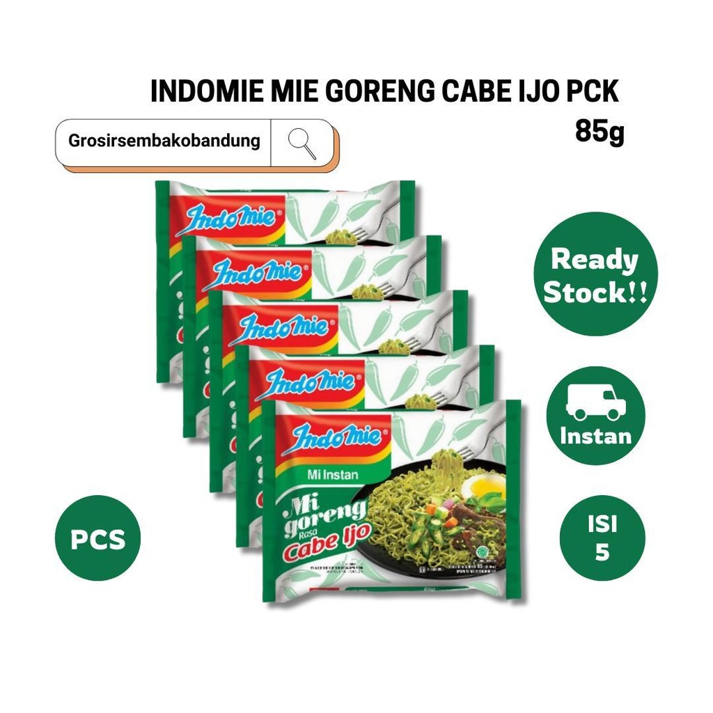 

INDOMIE MIE GORENG CABE IJO PCK 85g - 5 Pcs - Kota Bandung