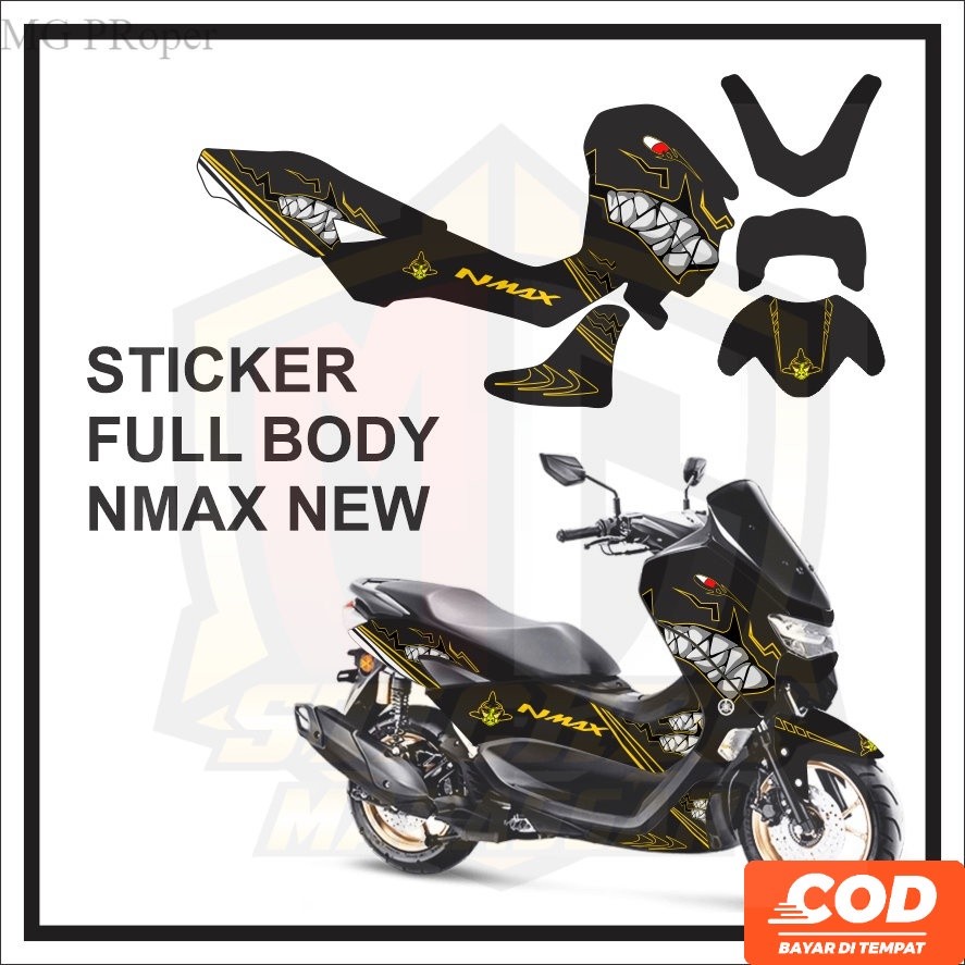 Stiker Striping Decal Variasi Aksesoris Emblem    NMAX All NEW N max Variasi 2021 2022 2020 Shark