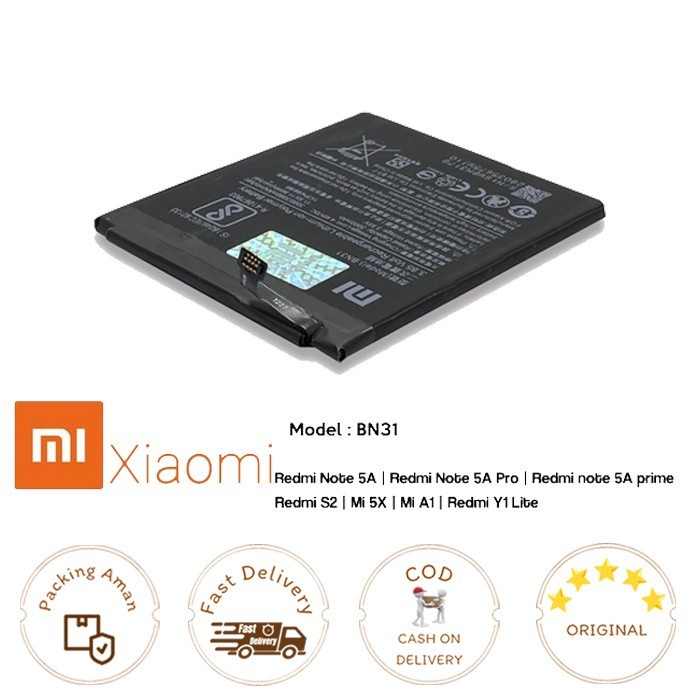 Baterai XIAOMI Redmi Note 5A / Note 5A Pro / Note 5A Prime BN31 ORI99