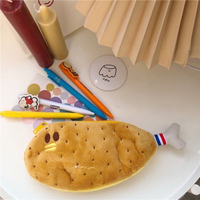 

ATH Kotak Pensil Boneka Bulu Lucu FRIED CHICKEN Edition Gwiyeo Pencil Case Stationery Bag Kawaii