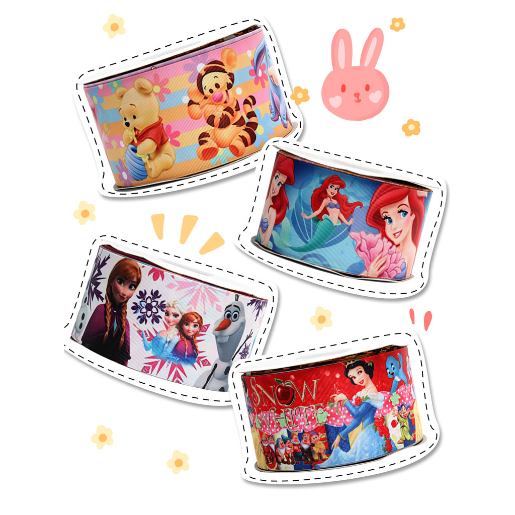 

10yards Custom for Our Disney Cartoon Designs Printed Grosgrain Ribbon for DIY Hair Bows Craft Supplies Decoration Materials
