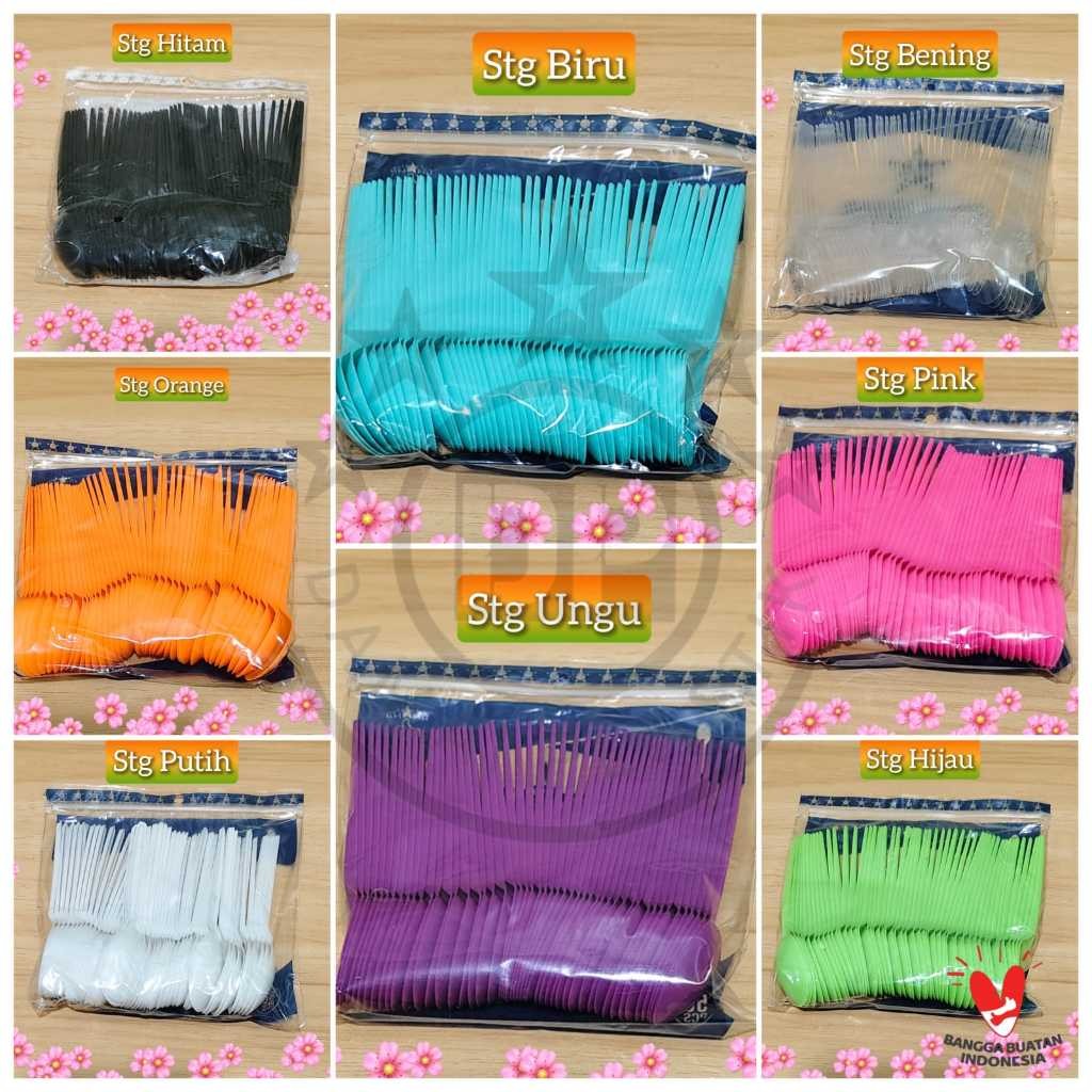 Sendok Teh STG Plastik 11CM HITAM Kecil Puding Cake Sendok Pendek Agar Jelly