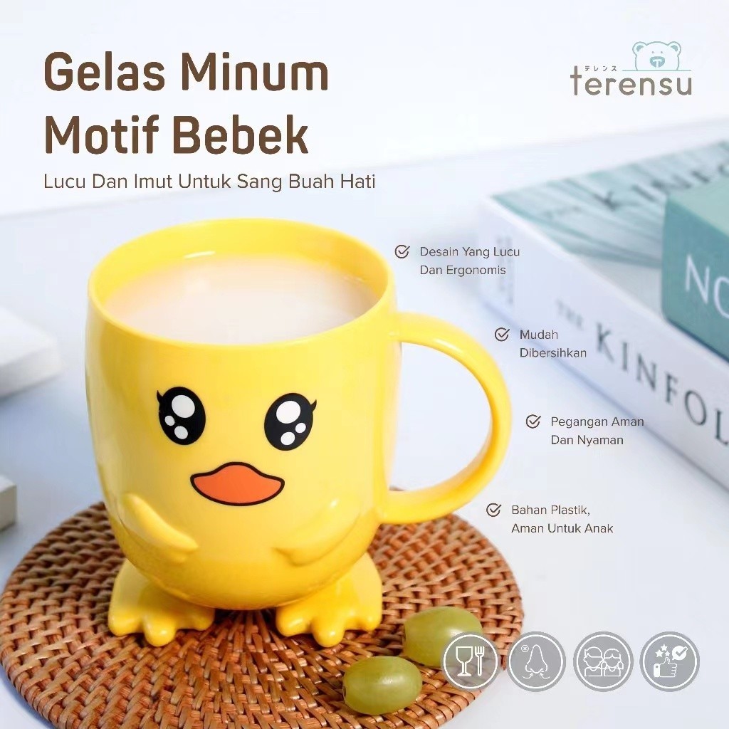 TERENSU Gelas Minum Bayi anak / mug karakter plastik