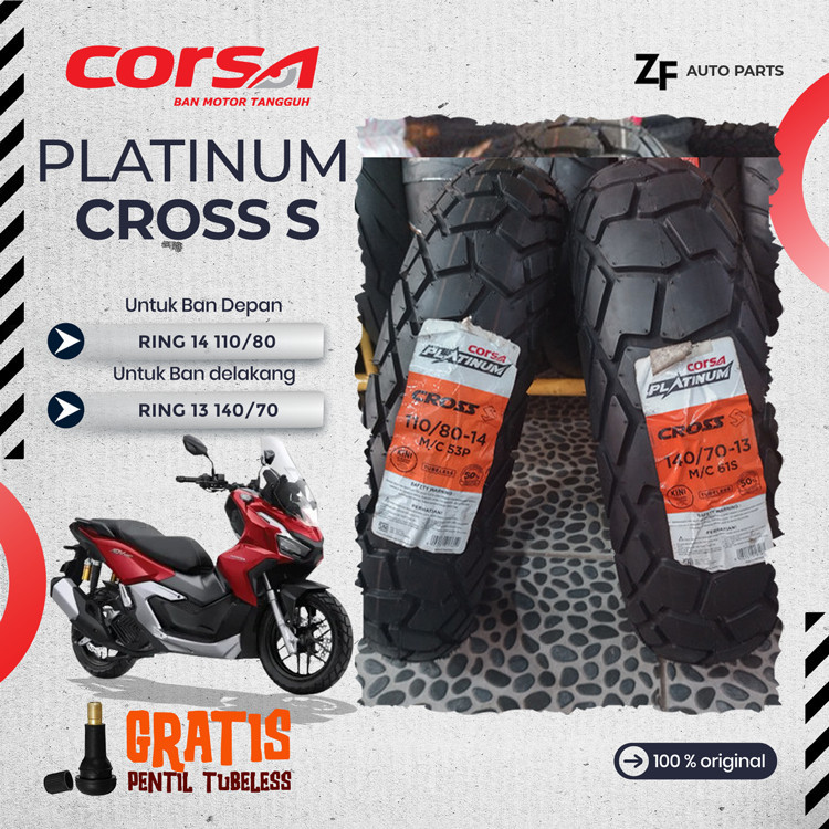 SEPASANG / SATUAN BAN MOTOR ADV 160 CORSA CROSS S RING 14 & RING 13 PCX 160 ADV 160 DEPAN BELAKANG S