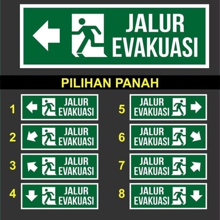 

JUAL AKRILIK ACRILIK JALUR EVAKUASI 10X30CM KE SAFETY PER PC