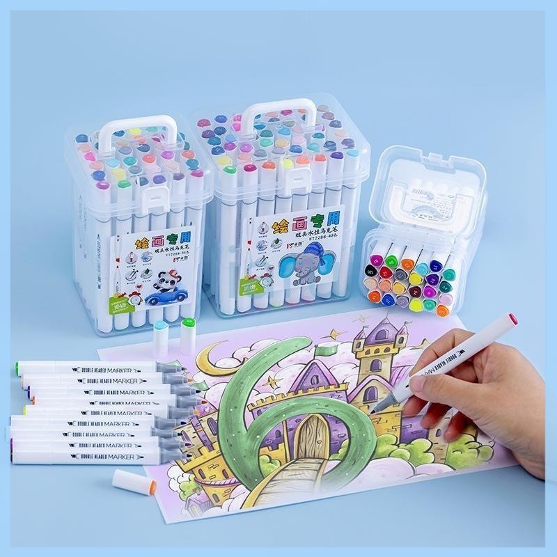 

Jiarui 12/24/36 Warna Sketsa Spidol Universal/Set Spidol Universal Berkepala Dua/Penanda Anime Kuas Seni